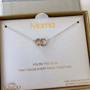 LA Rocks “Mama” Sterling Silver Necklace